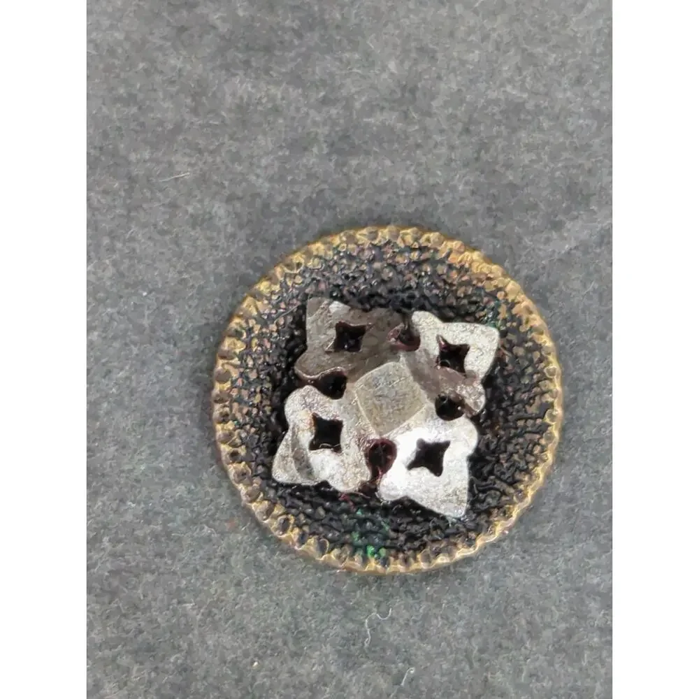 LOT CC of 10 Antique Vintage Victorian Brass Mixed Materials Buttons ESTATE FIND